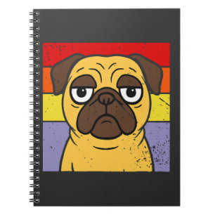 Vintage Pug Sarcastic Silly Puppy Dog Lover Humour Notebook
