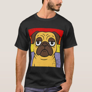 Vintage Pug Sarcastic Silly Puppy Dog Lover Humour T-Shirt
