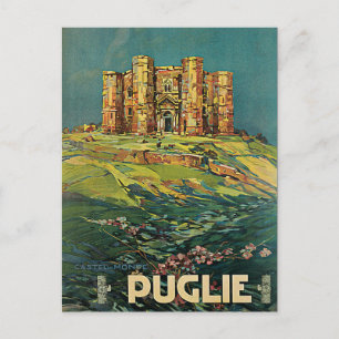 Vintage Puglia Italy Castle Travel Postcard