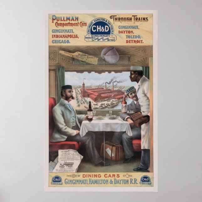Vintage Pullman train cars Poster (Front)