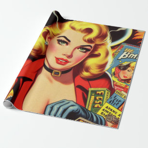 Vintage Pulp Country Girl Wrapping Paper