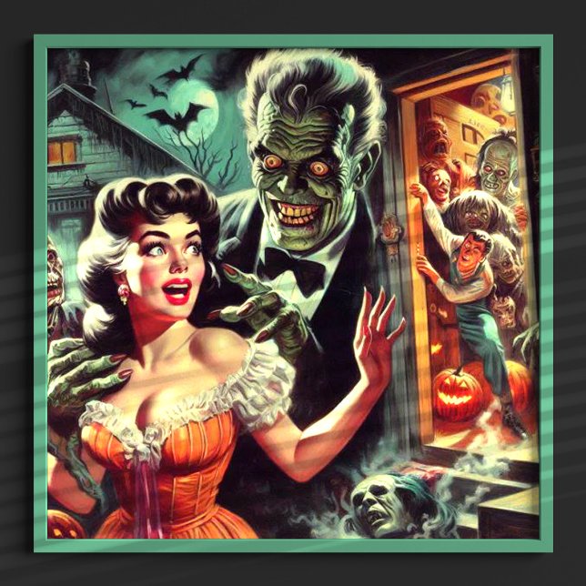 Vintage Pulp Horror Girl Illustration Poster (Creator Uploaded)