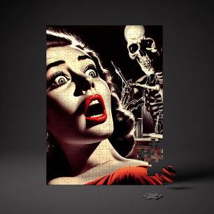 Vintage Pulp Horror Woman Jigsaw Puzzle