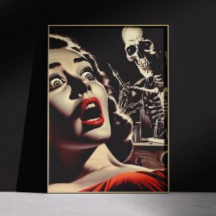 Vintage Pulp Horror Woman Poster