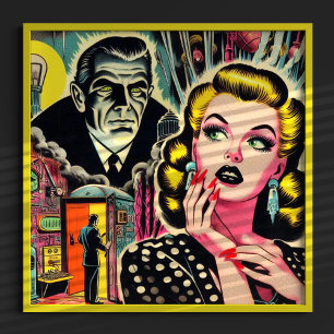 Vintage Pulp Illustration Poster