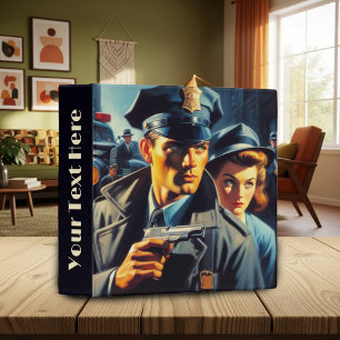 Vintage Pulp Police Illustration Binder