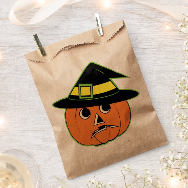 Vintage Pumpin Witch  Favour Bag (Clipped)