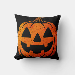 Vintage Pumpkin Accent Pillow – 90s Halloween