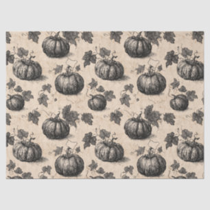 Vintage Pumpkin and Vine Engraving Pattern (2) Tissue Paper