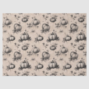 Vintage Pumpkin and Vine Engraving Pattern Tissue Paper