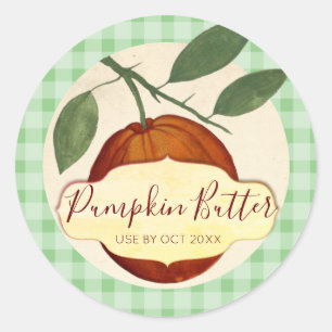 Vintage pumpkin butter pie filling canning label