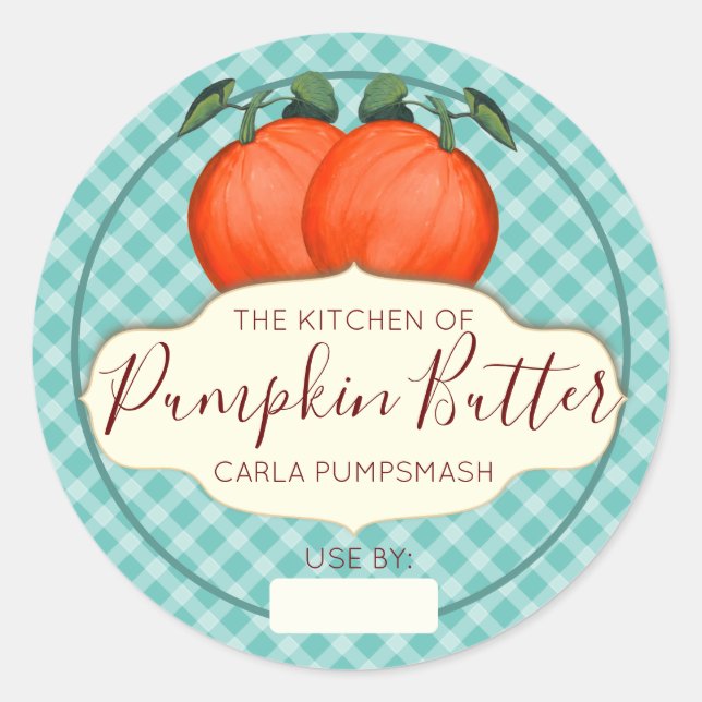 Vintage pumpkin butter pie filling canning label (Front)