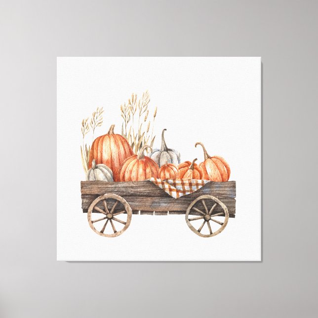 Vintage Pumpkin Cart  Canvas Print (Front)