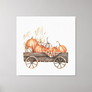 Vintage Pumpkin Cart  Canvas Print
