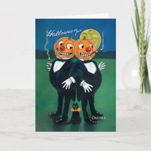 Vintage Pumpkin Cronies Halloween Card