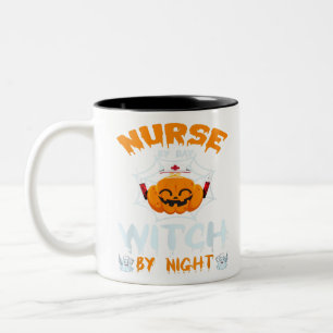 Vintage Pumpkin Face Costume Boys Girls Halloween Two-Tone Coffee Mug