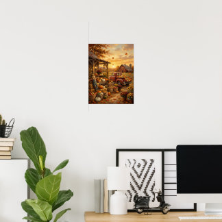 🎃 Vintage Pumpkin Farm Stand Canvas Print | Rusti