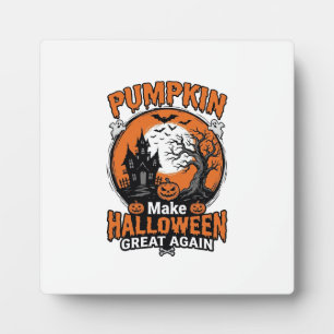 Vintage Pumpkin Halloween Great Again Shirt Design Plaque