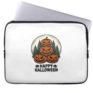 Vintage Pumpkin Halloween Jack O Lantern Forest Sh Laptop Sleeve