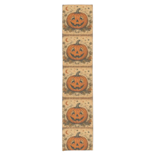 Vintage Pumpkin Halloween Table Runner