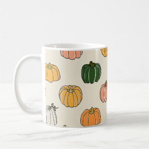 Vintage Pumpkin Harvest, Seamless Pattern. Coffee Mug