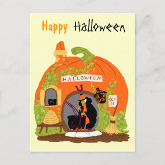 Vintage Pumpkin House Postcard