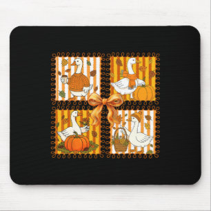 Vintage Pumpkin Latte Silly Goose Coquette Bow Tha Mouse Pad