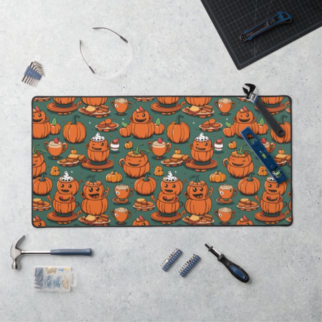 Vintage Pumpkin Monster Party Joy Desk Mat (Workstation)