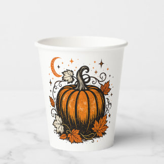 Vintage Pumpkin Mug | Cozy Halloween Fall G Paper Cups
