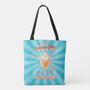 Vintage Pumpkin Spice Latte - Recipe Poster Tote Bag