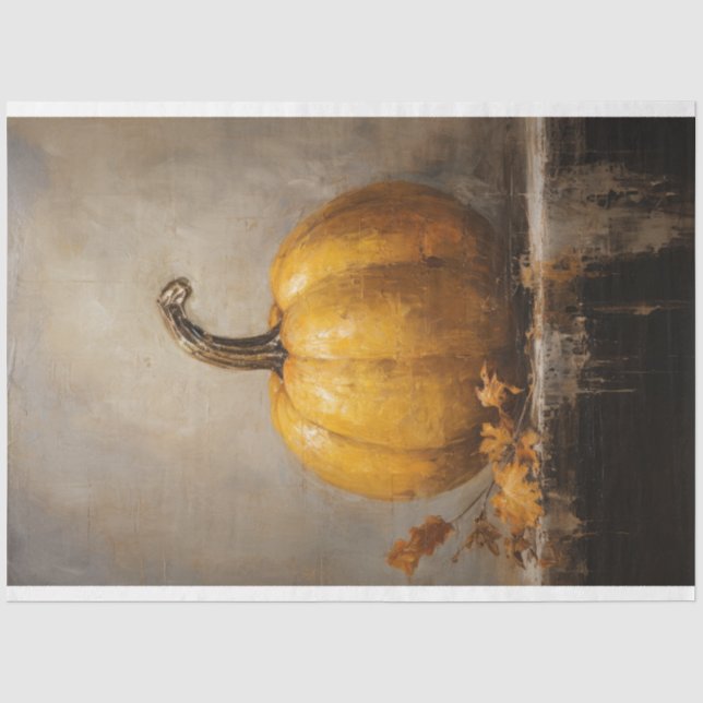 Vintage Pumpkin Tissue Paper Decoupage (Front)
