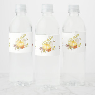 Vintage Pumpkin Water Bottle Label