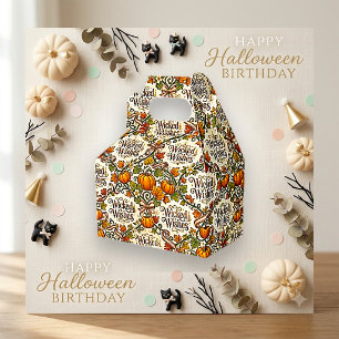 Vintage Pumpkin Wicked Wishes Halloween Favor Box