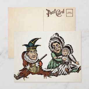 Vintage Punch and Judy and Baby Postcard