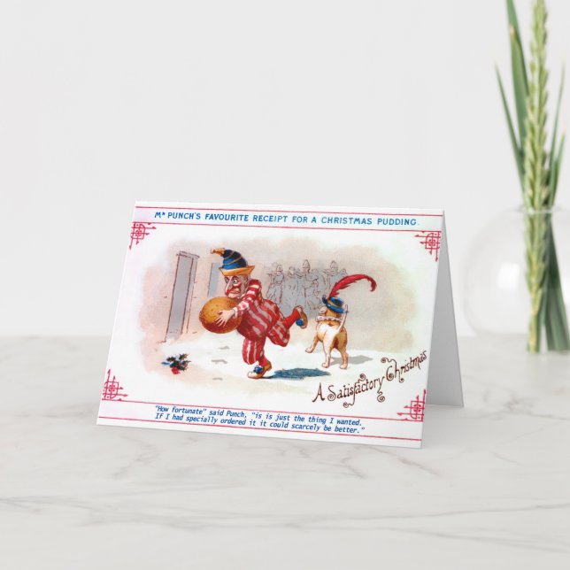 Vintage Punch Christmas Holiday Card (Front)