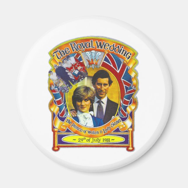 Vintage Punk  80'sroyal wedding Charles and Di Magnet (Front)