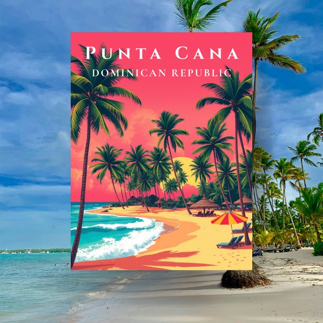 Vintage Punta Cana Dominican Republic Beach Travel Postcard (Vintage Punta Cana Dominican Republic Beach Travel Postcard
)