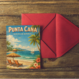 Vintage Punta Cana Dominican Republic Rustic  Postcard