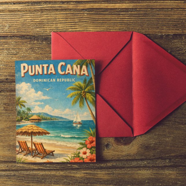 Vintage Punta Cana Dominican Republic Rustic  Postcard (Vintage Punta Cana Dominican Republic Rustic Postcard)