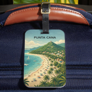 Vintage Punta Cana Dominican Republic Tropical Luggage Tag