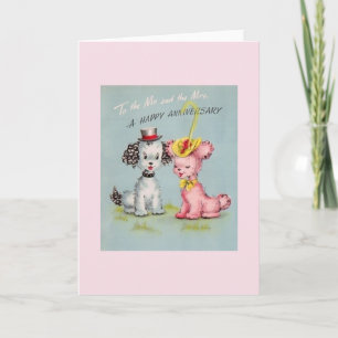 Vintage Puppy Anniversary Greeting Card