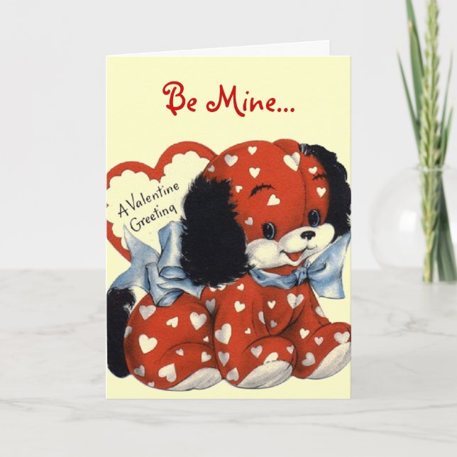 Vintage Puppy Valentine Card (Front)