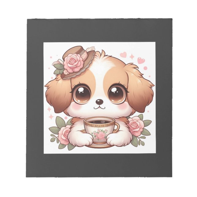 Vintage Puppy with Tea Notepad (Front)