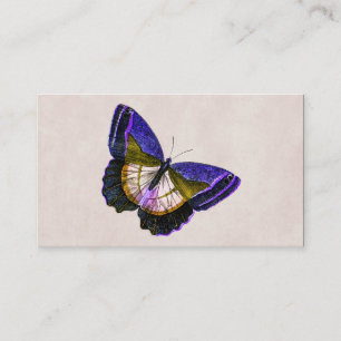 Vintage Purple and Gold Butterfly Illustration Business Card