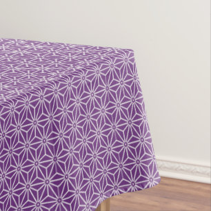 Vintage Purple Ayame Asanoha Japan Pattern Art Tablecloth