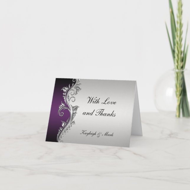 Vintage Purple Black Silver Thank You (Front)