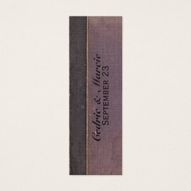 Vintage Purple Book Place Card and Bookmark (Front)