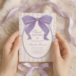 Vintage Purple Bow Sweet 16 Cottage Chic Birthday Invitation<br><div class="desc">Celebrate sixteen in style with this romantic, vintage-inspired Sweet 16 invitation, featuring a hand-painted lavender bow, delicate rose stripe wallpaper, and soft lace details. With its dreamy pastel palette and coquette elegance, this design brings a touch of cottagecore charm to your milestone celebration. Perfect for a shabby chic garden party,...</div>