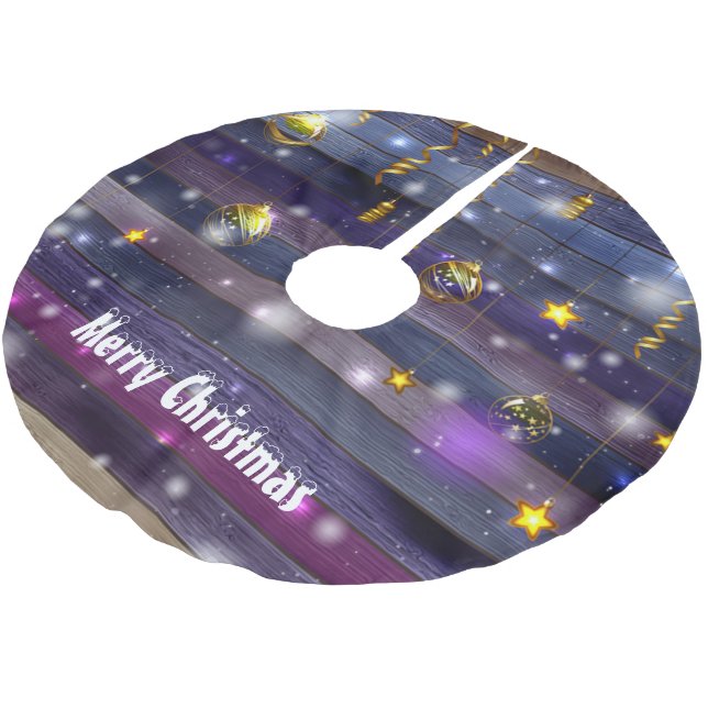 Vintage Purple Brushed Polyester Tree Skirt (Angled)