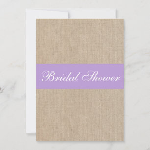 Vintage Purple Burlap Bridal Shower Invitation